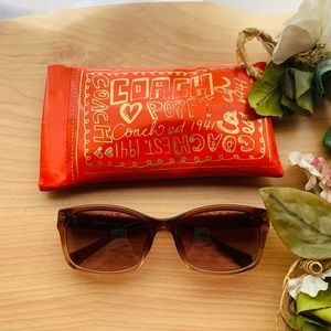 Coach✨Poppy Lorelei Shimmery Ombré Sunglasses & Orange Case